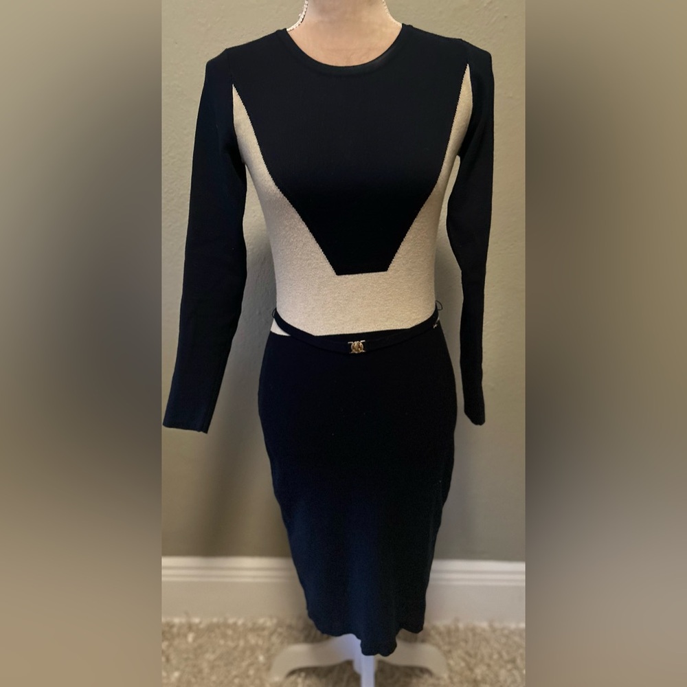 DIKA Black and Cream Pencil dress